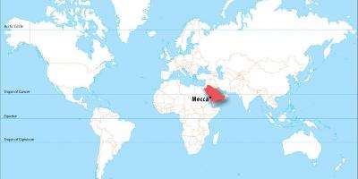 مكة المكرمة في خريطة العالم