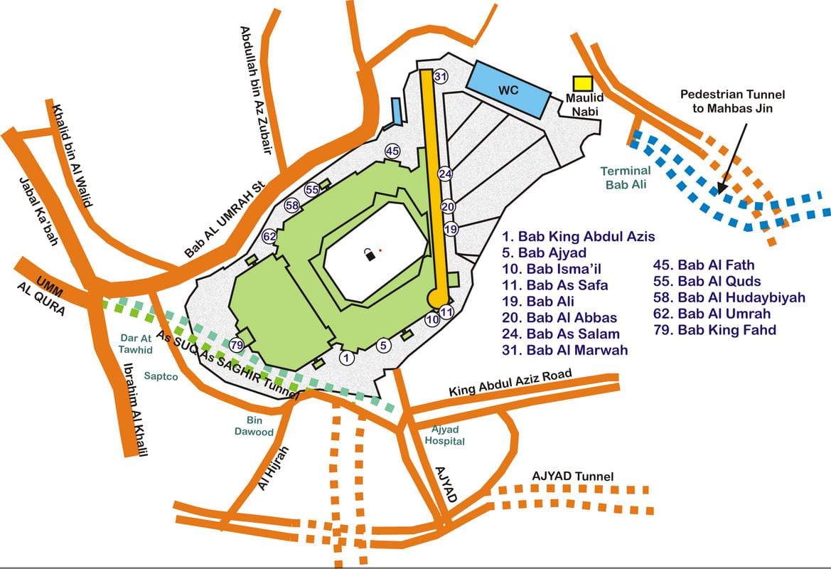 المسجد الحرام خريطة